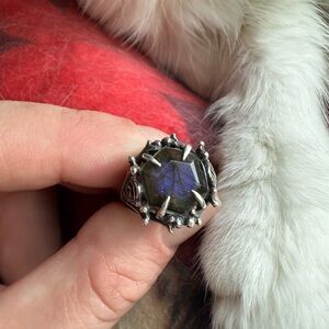 Bloodmilk Belladonna Purple Labradorite Hive Ring size 7